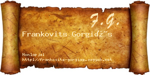 Frankovits Gorgiás névjegykártya